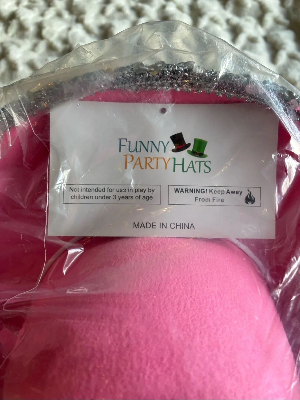 Pink Princess Cowboy Party Hat with Rhinestone Tiara - Party Accessory